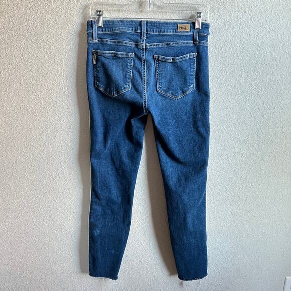 Paige Verdugo Ankle Skinny Jeans Women's 29 Mir Rise Side Stripe Stretch Denim - Picture 3 of 7